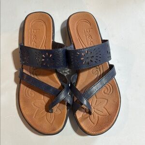 B.O.C. Navy and Tan Sandals